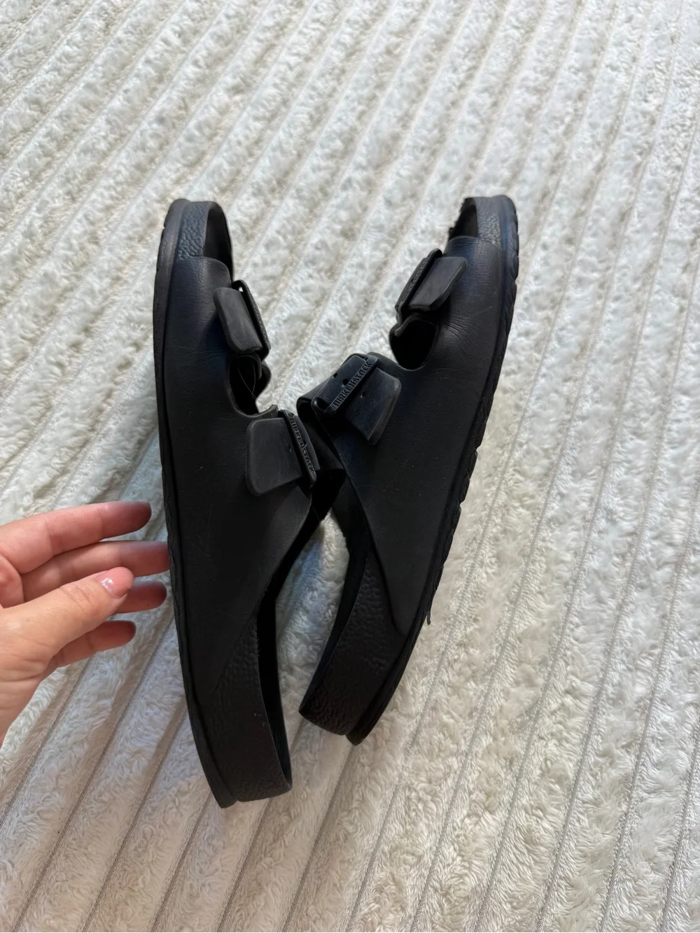 Birkenstock Arizona EVA Black Slide Sandals Adjustable Buckle Straps Men 10